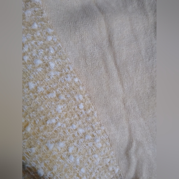 NWT Rabbit Fur Detail Fitted Long Sleeve Cardigan Ivory Cream Large - Picture 7 of 12